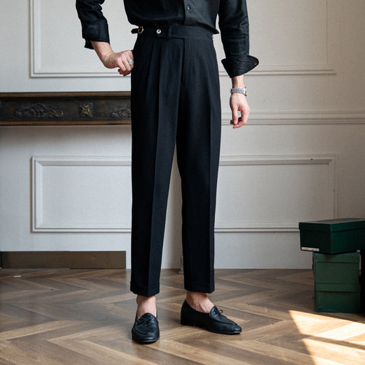 Medium-high waist micro-elastic trousers - Denaccini
